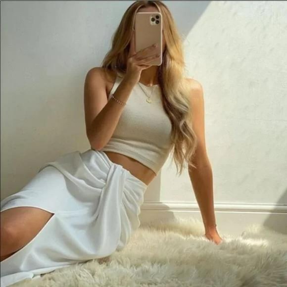 ZARA WHITE PAREO SKIRT - Picture 3 of 13